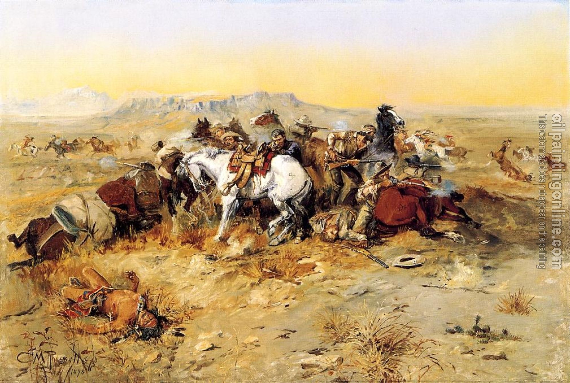 Charles Marion Russell - A Desperate Stand
